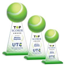 Edenwood Tennis Full Color Green Towers Crystal Trophy - Trophies