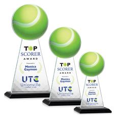 Edenwood Tennis Full Color Black Towers Crystal Trophy - Trophies