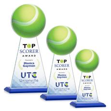 Edenwood Tennis Full Color Blue Towers Crystal Trophy - Trophies