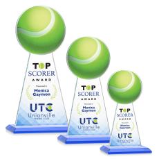 Edenwood Tennis Full Color Sky Blue Towers Crystal Trophy - Trophies