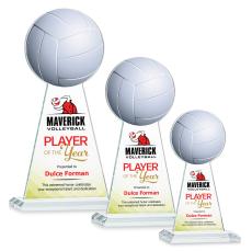 Edenwood Volleyball Full Color Clear Towers Crystal Trophy - Custom Trophies