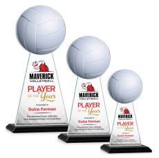 Edenwood Volleyball Full Color Black Towers Crystal Trophy - Custom Trophies