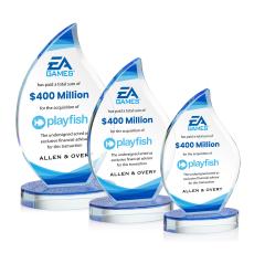 Headley Full Color Flame Crystal Trophy - Crystal Trophies