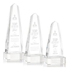 Geneva on Base Clear Obelisk Crystal Trophy - Crystal Trophies