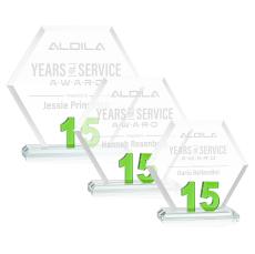 Riviera Anniversary No 15 Green Polygon Crystal Trophy - Crystal Trophies