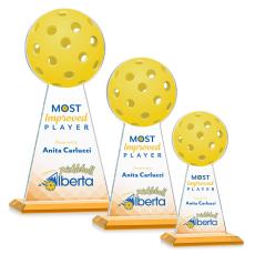 Edenwood Pickleball Full Color Amber Towers Crystal Trophy - Trophies
