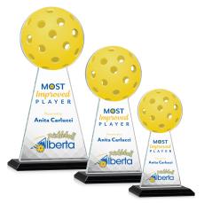 Edenwood Pickleball Full Color Black Towers Crystal Trophy - Pickleball Trophies