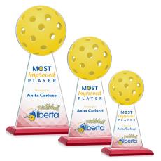 Edenwood Pickleball Full Color Red Towers Crystal Trophy - Trophies