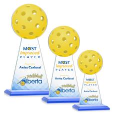 Edenwood Pickleball Full Color Sky Blue Towers Crystal Trophy - Trophies