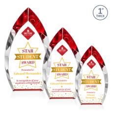 Marinello Full Color Red Peaks Crystal Trophy - Crystal Trophies