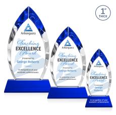 Marinello Full Color on Base Blue Peaks Crystal Trophy - Crystal Trophies