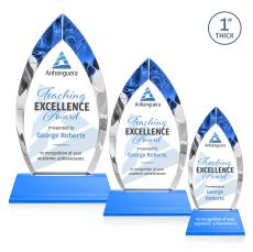 Marinello Full Color on Base Sky Blue Peaks Crystal Trophy - Crystal Trophies