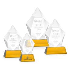 Barron on Base Amber Polygon Crystal Trophy - Crystal Trophies