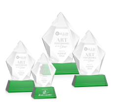 Barron on Base Green Polygon Crystal Trophy - Crystal Trophies