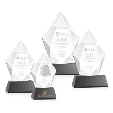 Barron on Base Black Polygon Crystal Trophy - Crystal Trophies