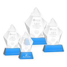 Barron on Base Sky Blue Polygon Crystal Trophy - Crystal Trophies