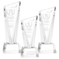 Maher on Small Base Clear Peaks Crystal Trophy - Crystal Trophies