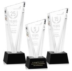 Maher on Small Base Black Peaks Crystal Trophy - Crystal Trophies