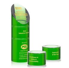 Corbin Stacker Green Towers Crystal Trophy - Crystal Trophies