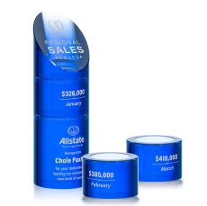 Corbin Stacker Blue Towers Crystal Trophy - Crystal Trophies
