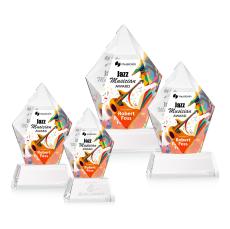 Barron Full Color on Base Clear Polygon Crystal Trophy - Crystal Trophies