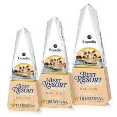 Vigil Full Color Peaks Wood Trophy - Crystal Trophies