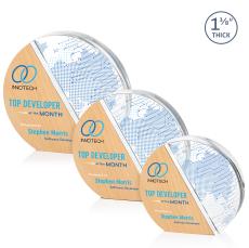 Kenyon Full Color Circle Wood Trophy - Crystal Trophies