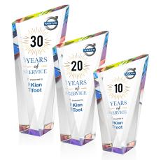 Maher Full Color Prismatic Peaks Crystal Trophy - Custom Trophies