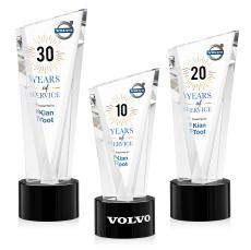 Maher Full Color on Round Base Black Peaks Crystal Trophy - Crystal Trophies