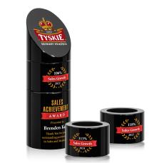 Corbin Stacker Full Color Black Towers Crystal Trophy - Crystal Trophies