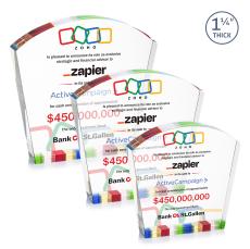 Topeka Full Color Peaks Crystal Trophy - Custom Trophies