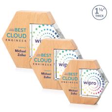 Clinton Full Color Polygon Wood Trophy - Eco-Friendly Trophies