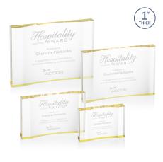 Langworth Gold Rectangle Acrylic Trophy - Acrylic Trophies
