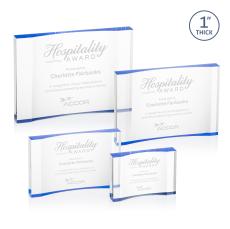 Langworth Blue Rectangle Acrylic Trophy - Acrylic Trophies