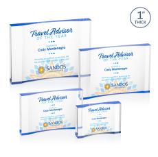 Langworth Full Color Blue Rectangle Acrylic Trophy - Acrylic Trophies