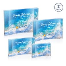 Langworth Full Color Clear Rectangle Acrylic Trophy - Acrylic Trophies