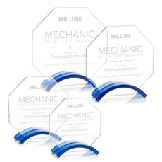 Lacota Blue Polygon Crystal Trophy - Crystal Trophies