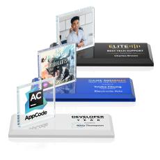 Hutchison Square Full Color Square / Cube Wood Trophy - Crystal Trophies