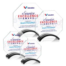 Lacota Full Color Black Polygon Crystal Trophy - Crystal Trophies