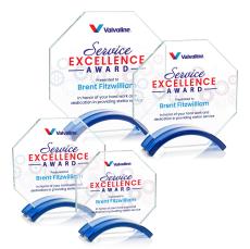 Lacota Full Color Blue Polygon Crystal Trophy - Crystal Trophies