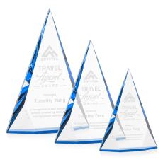 Bragg Blue Pyramid Crystal Trophy - Crystal Trophies