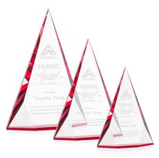 Bragg Red Pyramid Crystal Trophy - Crystal Trophies