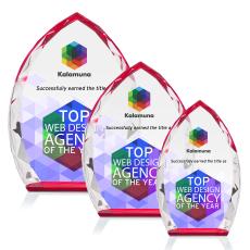 Grossman Full Color Red Peaks Crystal Trophy - Custom Trophies