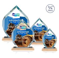 Diamond Diamond Full Color Bamboo/Black Polygon Wood Trophy - Crystal Trophies