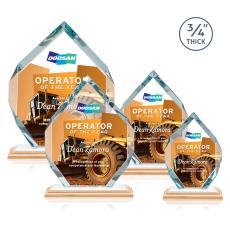 Diamond Diamond Full Color Bamboo/White Polygon Wood Trophy - Eco-Friendly Trophies