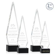 Cullen on Plated Base Black Crystal Trophy - Crystal Trophies