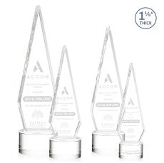 Cullen on Round Base Clear Crystal Trophy - Crystal Trophies