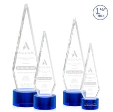 Cullen on Round Base Blue Crystal Trophy - Crystal Trophies
