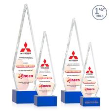 Cullen Full Color on Plated Base Blue Crystal Trophy - Custom Trophies