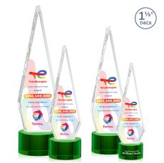 Cullen Full Color on Round Base Green Crystal Trophy - Custom Trophies